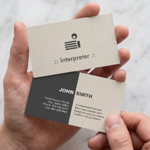 Carte De Visite Interprète Simple Élégant Professionnel