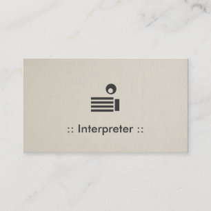 Carte De Visite Interprète Simple Élégant Professionnel