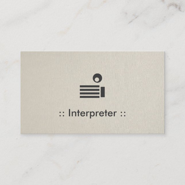 Carte De Visite Interprète Simple Élégant Professionnel (Devant)