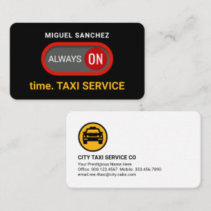 Carte De Visite Interrupteur d'alimentation sur le temps Taxi