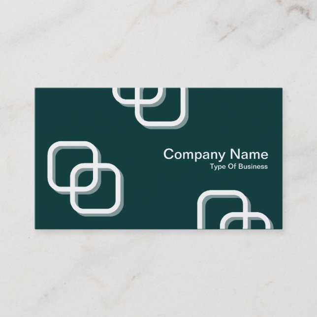 Carte De Visite Interverrouillage Carré 3d - Blanc sur Vert foncé (Devant)