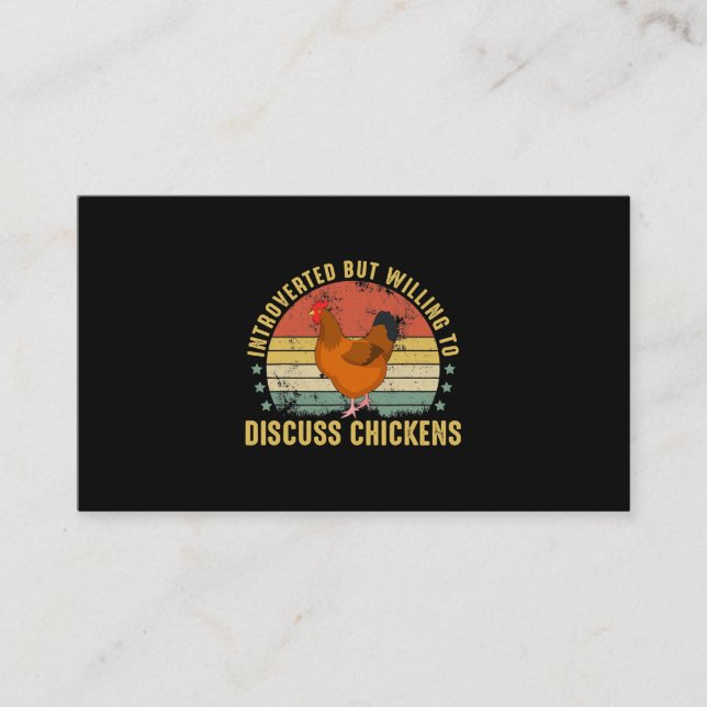 Carte De Visite Introverted Mais Prêt À Discuter De Poulets Drôle (Devant)