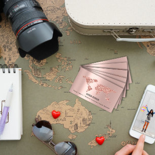 Carte De Visite Investissements Mariage Voyager Rose du monde des 