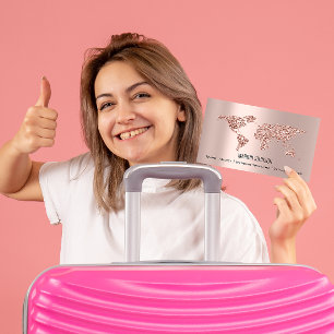 Carte De Visite Investissements Mariage Voyager Rose du monde des