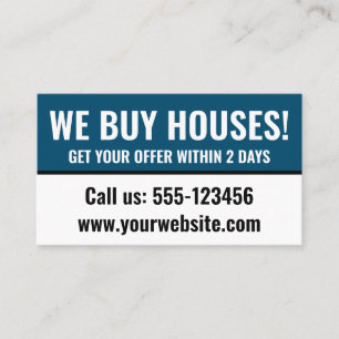 Carte De Visite Investisseur Immobilier Élégant Minimal Nous achet