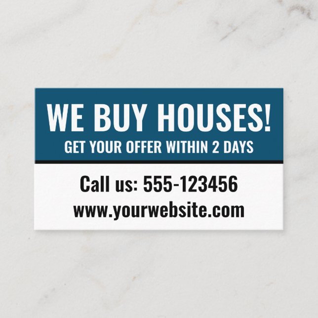 Carte De Visite Investisseur Immobilier Élégant Minimal Nous achet (Devant)