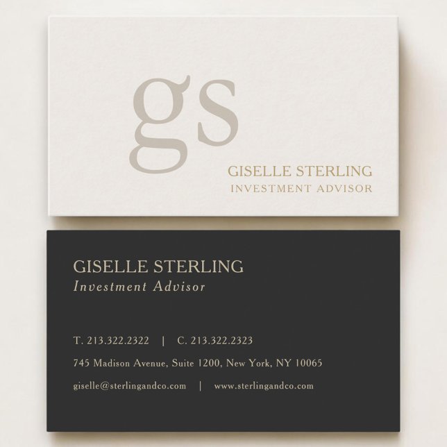 Carte De Visite Investment Advisor Monogram Professional (Créateur téléchargé)
