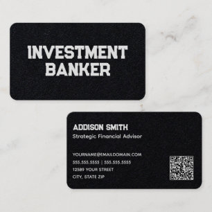 Carte De Visite Investment Banking Financial Advisor personnalisé 