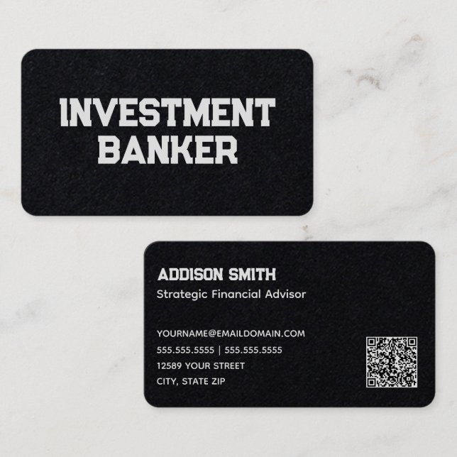 Carte De Visite Investment Banking Financial Advisor personnalisé  (Devant / Derrière)