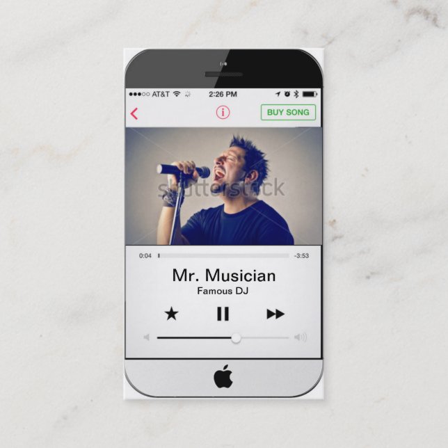 Carte De Visite iPhone 5 Namecard personnalisable pour des (Devant)