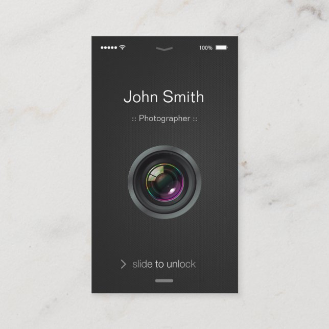 Carte De Visite iPhone iOS Style - Camera Lens Photographie (Devant)