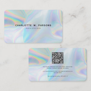 Carte De Visite Iridescendance minimaliste moderne QR Code Profess