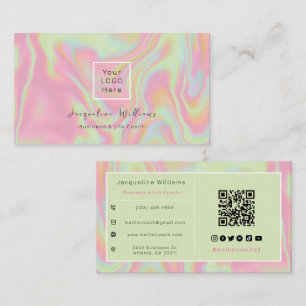 Carte De Visite Iridescent holographique élégant