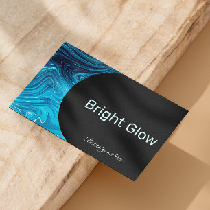 Carte De Visite Iridescente Blue Turquoise Aqua Esthéticien Qr Cod