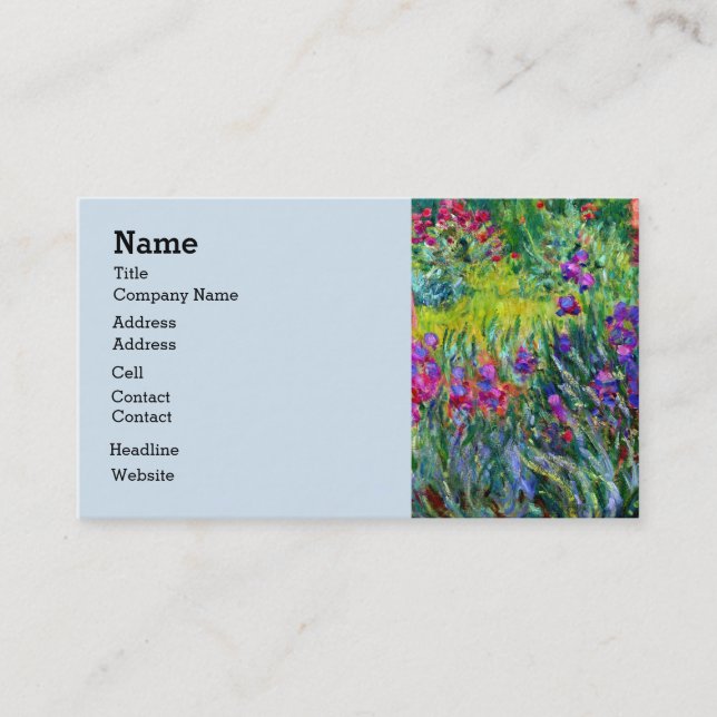Carte De Visite Iris Garden Monet Art (Devant)