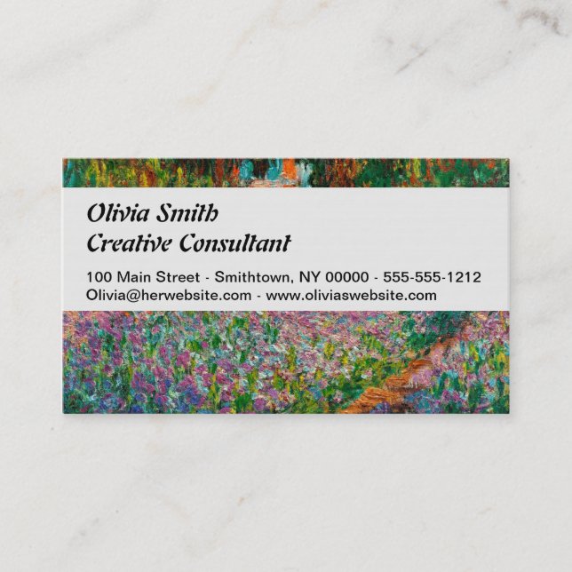 Carte De Visite Iris Jardin Monet Giverny fleurs (Devant)