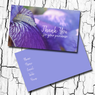 Carte De Visite Iris Merci Floral Violet