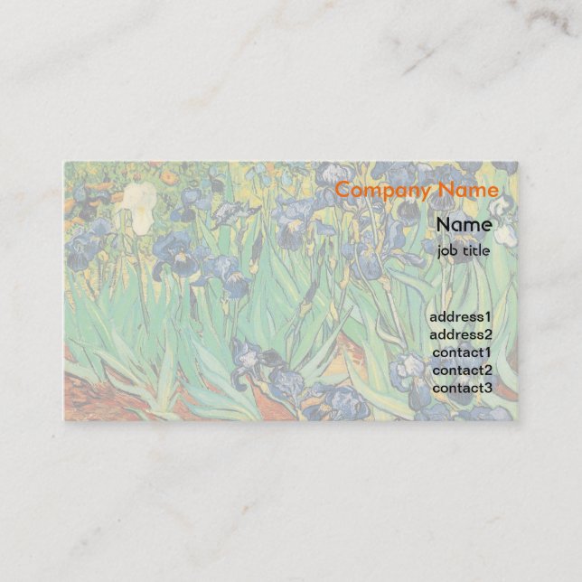 Carte De Visite Iris, Vincent van Gogh (Devant)