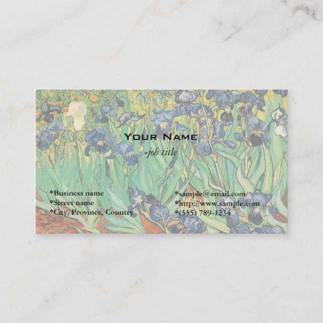 Carte De Visite Irises par Van Gogh (Devant)