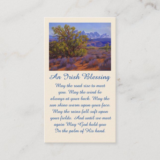 Carte De Visite Irish Blessing Celebration of Life Memorial Card (Devant)