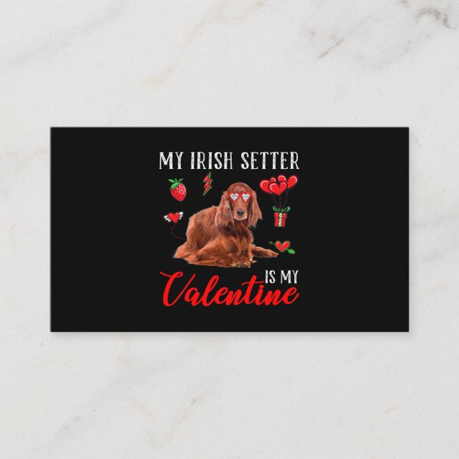 Carte De Visite Irish Setter Est Ma Saint Valentin Funny Valentine (Devant)
