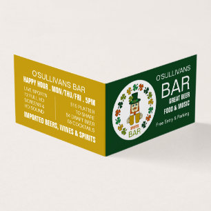 Carte De Visite Irish Sports Bar, Pub/Brasserie, Détail