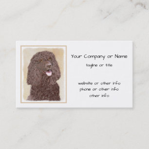 Carte De Visite Irish Water Spaniel Peinture - Original Dog Art