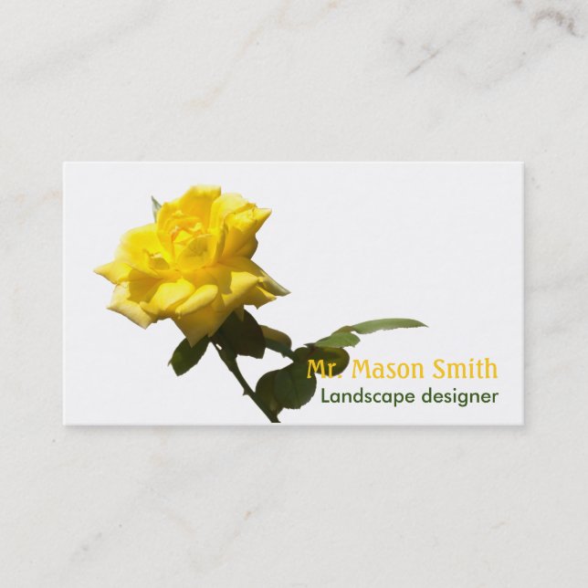 Carte De Visite Isoler rose jaune - modèle (Devant)