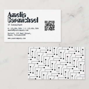 Carte De Visite IT Information Technology Consultant QR Code