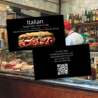 Carte De Visite Italian Sangwheech Shop and Deli