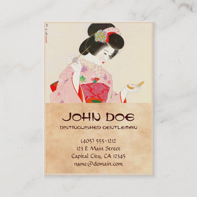Carte De Visite Ito Shinsui composent la dame japonaise de geisha (Devant)