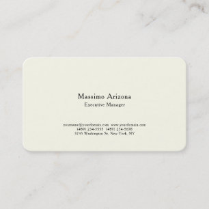 Carte De Visite Ivoire Couleur Uni Moderne Minimaliste Professionn
