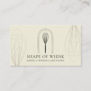 Carte De Visite Ivory Blush Stylish Whisk Logo Accueil Boulangerie
