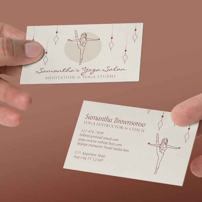 Carte De Visite Ivory Secret Géométrie Pose Yoga Pilates Spirituel (Ivory Secret Geometry Pose Yoga Pilates Spiritual Business Card
)