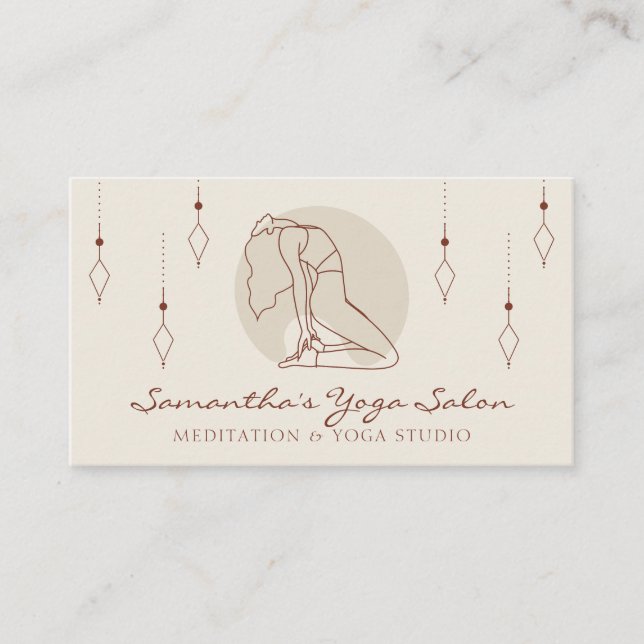 Carte De Visite Ivory Secret Geometry Instructeur Gym Pilates Yoga (Devant)