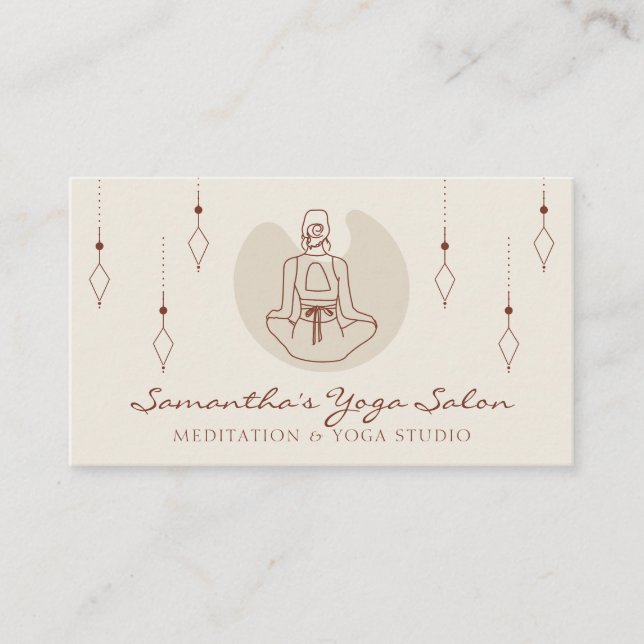Carte De Visite Ivory Secret Geometry Yoga Pilates Gym Trainer (Devant)