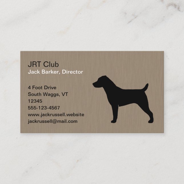 Carte De Visite Jack Russell Terrier Chien Silhouette (Devant)