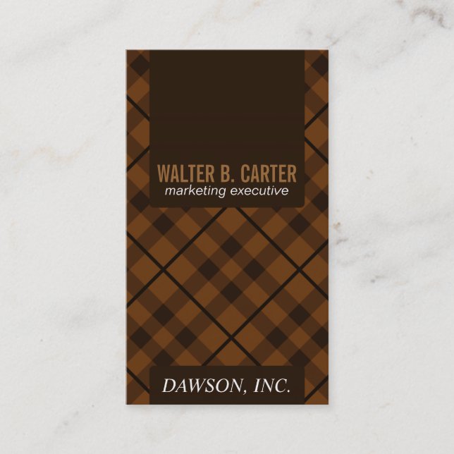 Carte De Visite Jacquard vertical (orange brûlé) (Devant)