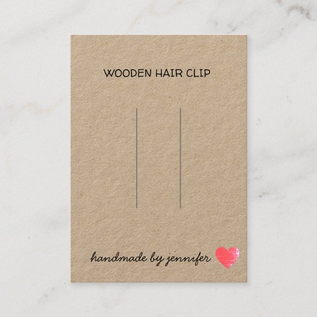 Carte De Visite J'adore Coeur fait main par le nom Détenteur de ch (Devant)