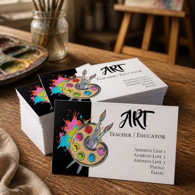 Carte De Visite J'adore l'art | Palette de peintre (Créateur téléchargé)