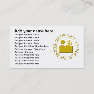 Carte De Visite J'adore le désert