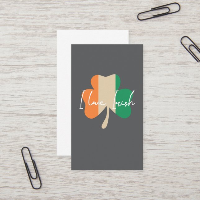 Carte De Visite J'adore l'irlandais ! (Devant/Arrière en situation)
