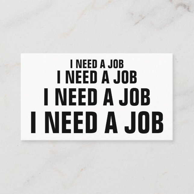 CARTE DE VISITE J'AI BESOIN D'UN EMPLOI (Devant)