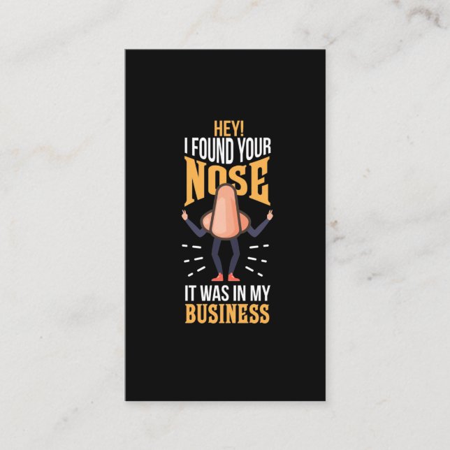 Carte De Visite J'ai trouvé le nez dans mes employés d'entreprise (Devant)