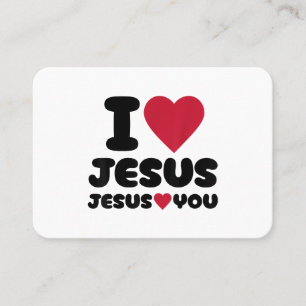 Carte De Visite J'aime Jésus et Jésus t'aime chrétien