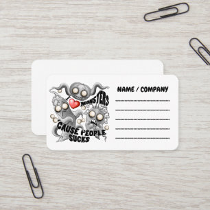 Carte De Visite J'aime les monstres parce que les gens aiment les