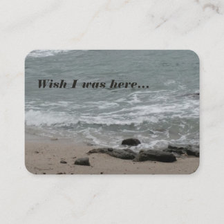 Carte De Visite j'aimerais être ici à la plage