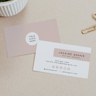 Carte De Visite JALAINE Moderne Blush Pink Simple Branding Busin