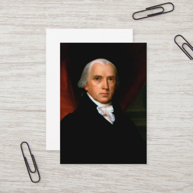 Carte De Visite James Madison 4e Président des États-Unis (Devant/Arrière en situation)