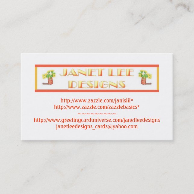 Carte De Visite Janet Lee Designs-Carte de visite (Devant)